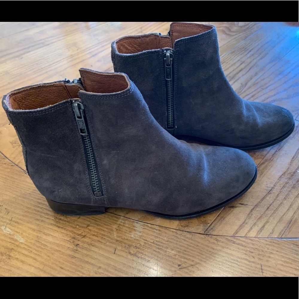 FRYE Grey Suede Booties Boots sz 7